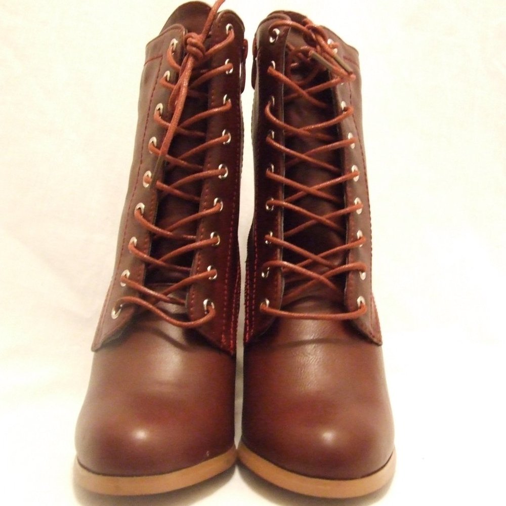 Anna Burgundy Ankle Boots - NEW NEVER WORN